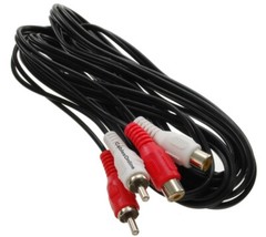 12ft 2-RCA Male to Female Red/White Extension Cable, CablesOnline AV-E412RW