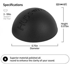 Hudson Hi-Fi Platinum Silicone Hemisphere Non-Skid Isolation Feet w/ Adhesive
