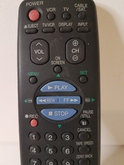 Genuine Sharp RRMCGO119AJSA Remote Control VCR Black Blue Red **TESTED**