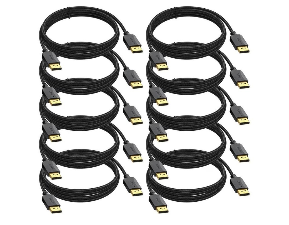 4K DisplayPort to DisplayPort Cable 10FT 10-Pack DP Cable 4K 60Hz 144Hz High Spe