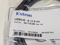 Lot of 5 Extron USBC/6 USB-C Cable 6-ft 1.8m 4K 60W Power Delivery 26-715-6