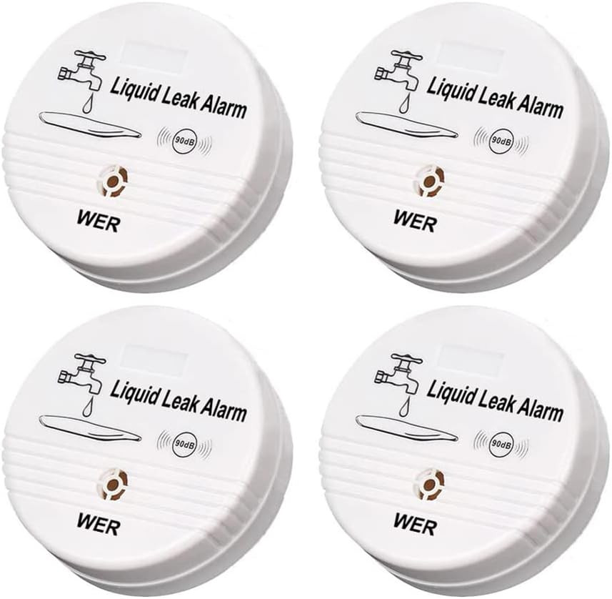 Water Leak Alarm Sensor, Battery Operated Leak Alert, 90Db Water Detector F