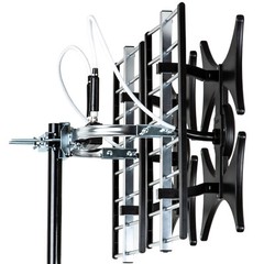 Amplified HDTV Antenna UHF VHF 200 Mile 4K 1080P Indoor Outdoor FM + Cable/Pole