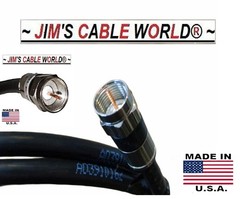 JIMS CABLE WORLD 6 Inch 1 Ft 2 Ft 3 Ft 4 Ft 5 Ft 6 Foot HD RG6 75Ω Coaxial Cable