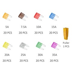 160pcs Mini Small Fuse Assortment, 5 7.5 10 15 20 25 30 35 AMP Car Boat Truck…