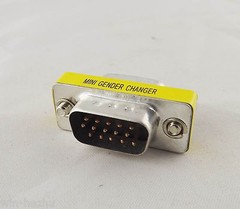 10x VGA/SVGA 15 Pin DB15 Male To Male D-SUB 3 Rows Mini Gender Changer Adapter