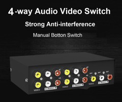 MT-VIKI 4-way RCA switcher 4 in 1 out AV Selector Box For TV Satellite