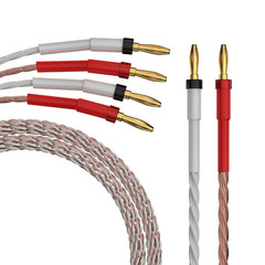 HIFI Silver-plated Bi-wire Speaker Cable High-end OCC Speaker Wire Y/Banana Plug