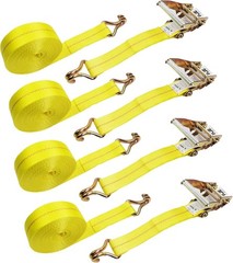 4 Pack 2″ x 27′ Ratchet Straps, 10,000lbs Heavy-Duty Cargo Tie Down with J-Hooks