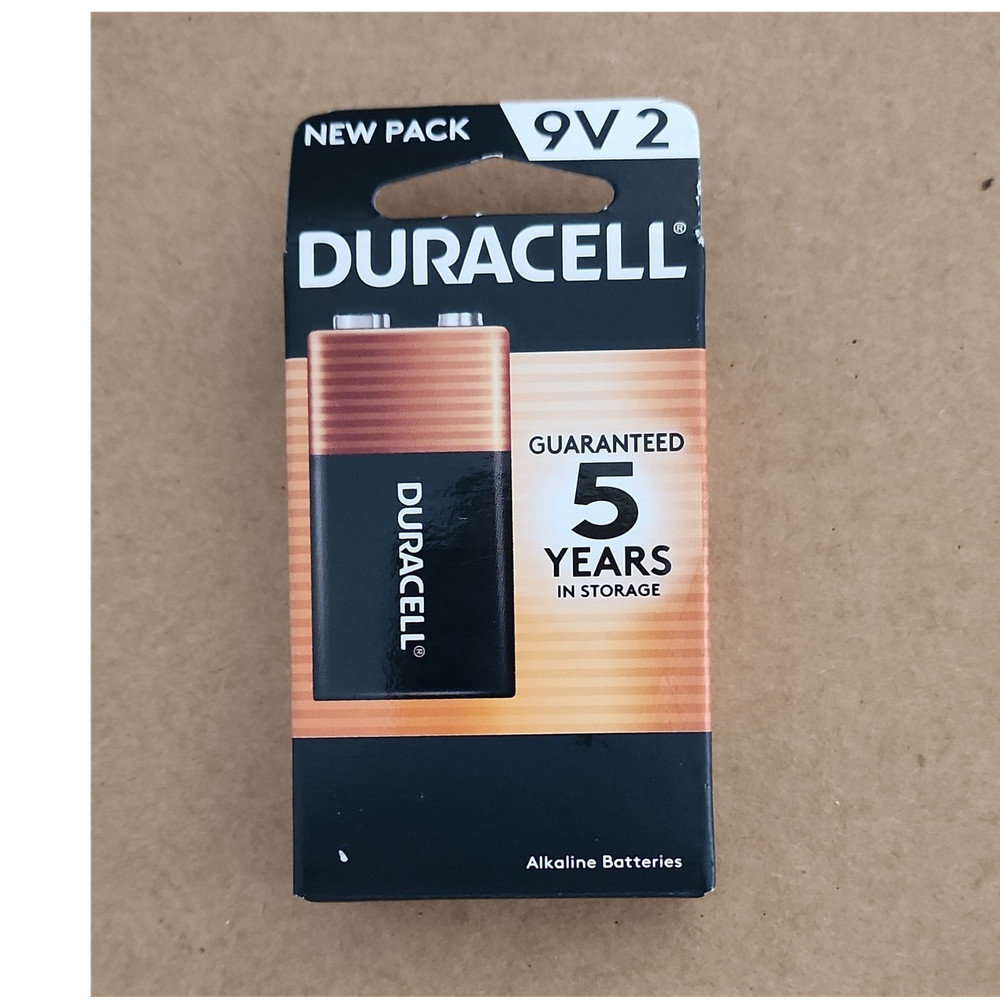 Duracell 9V Alkaline Batteries 2-Pack 9 V Block Type UPC 041333051598