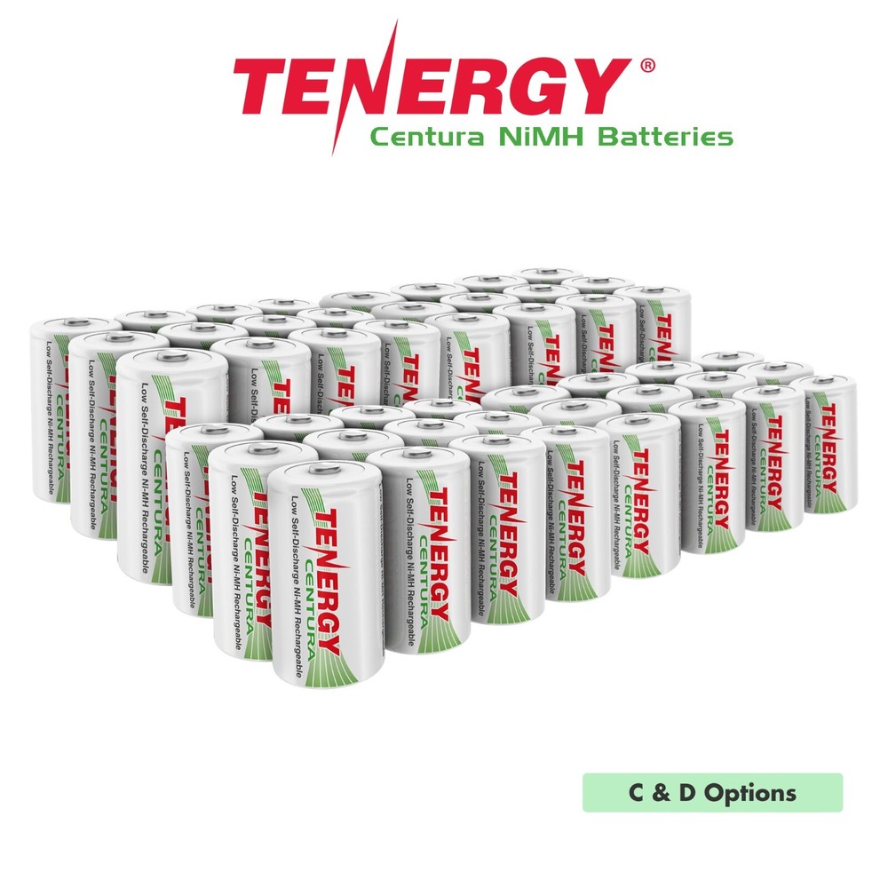 Tenergy Centura C and D NiMH Rechargeable Batteries 1.2V Lot