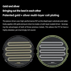 FiiO FT7 Open-Back 106mm Planar Magnetic Earphone Gold Diaphragm (Black)