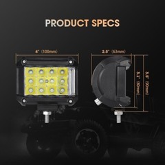 2x Tri Row 4″inch 90W Pods LED Work Light Bar FLOOD Offroad ATV SUV 4WD PK 18W