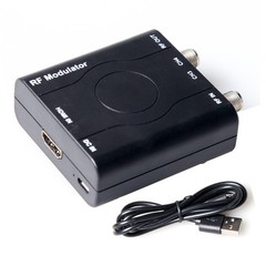 Black HDMI to RF Modulator VHF RF Modulator HDMI Coaxial Converter Adapter