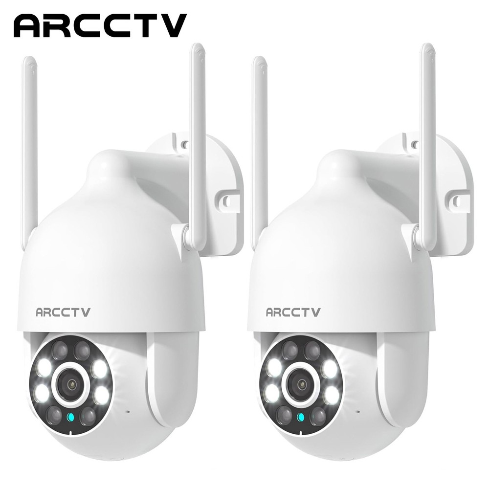 ARCCTV 2-Pack 2K Indoor WiFi6 Security Camera Auto-Tracking 360°PTZ 24/7 Working