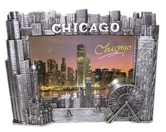 Chicago Picture Frame- pewter look 4x6photo 4×6 inches, Pewter