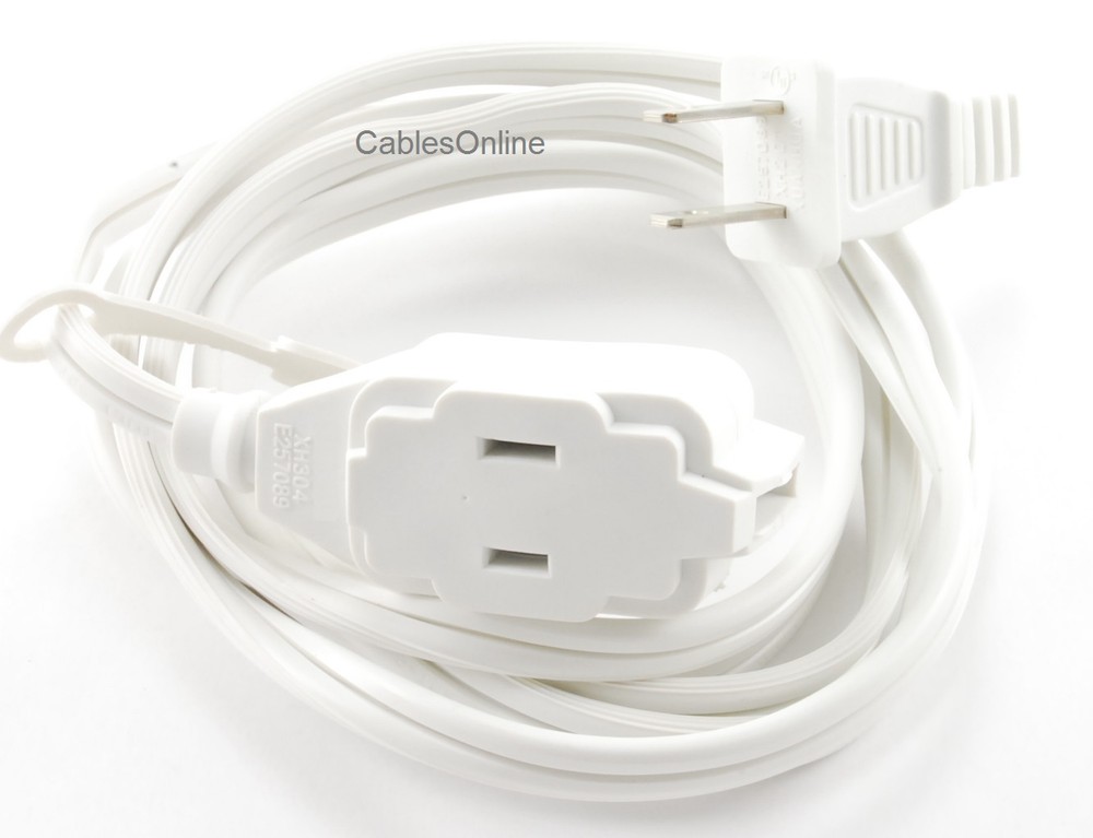 9ft 3-Outlet 2-Prong White Power Extension cable. PC-E309