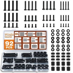 92PCS TV Mount Screw Kit M4 M5 M6 M8 Hardware Spacers Washers VESA Black 80Inch!
