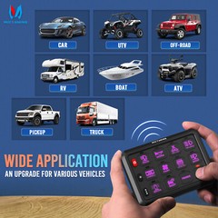 4/6 Gang Wireless Switch Panel ON-OFF Strobe Control System LED Work Light Bar