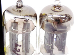 Nice Tested Pair of Early 1950’s Sylvania 12AX7/ECC83 Black Plates Vacuum Tubes