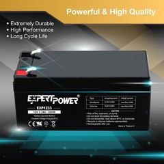 Expert Power 12V 3.3Ah SLA Battery For 3.5Ah BP3-12 BP3.6-12, CF12V2.6 CFM12V3