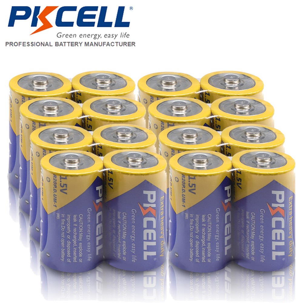 24Pcs Extra Heavy Duty Size D Batteries 1.5V R20P E95 UM1 PC1300 Zinc-Carbon