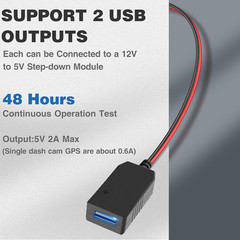 Dashcam Power Adapter,(Universal) Compatible with All Models,Dual DC Buck Conver