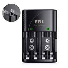 600mAh 9V 6F22 Li-Ion Rechargeable Batteries/ 2 Slots 9 Volt Battery Charger Lot