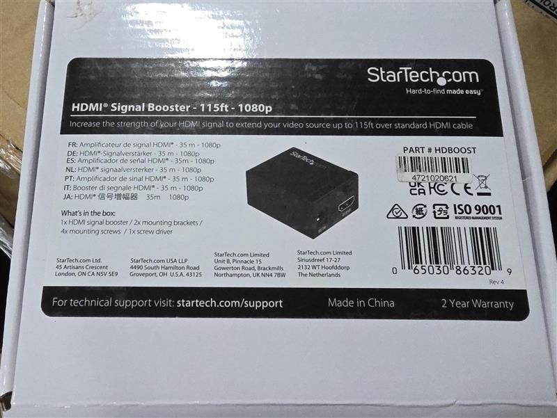 HDBOOST Startech HDMI signal Booster 115ft 1080P