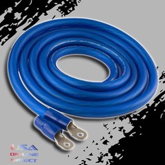 0 Gauge 25 feet BLUE Power 100% OFC Wire Strand Copper Marine Cable 1/0 AWG USA