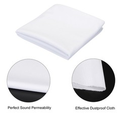 White Speaker Mesh Grill Stereo Fabric Dustproof 50cm x 150cm 20″ x 59″