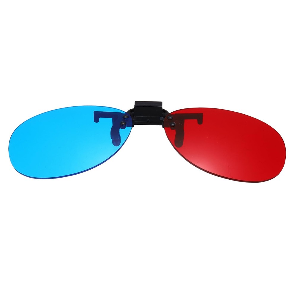 MECCANIXITY Red Blue/Cyan 3D Clip-on Glasses, Anaglyph Viewing Black