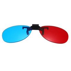 MECCANIXITY Red Blue/Cyan 3D Clip-on Glasses, Anaglyph Viewing Black