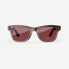 Refurbished Ray-Ban Meta Wayfarer (Gen 1), Shiny Warm Stone Transparent / Waterm