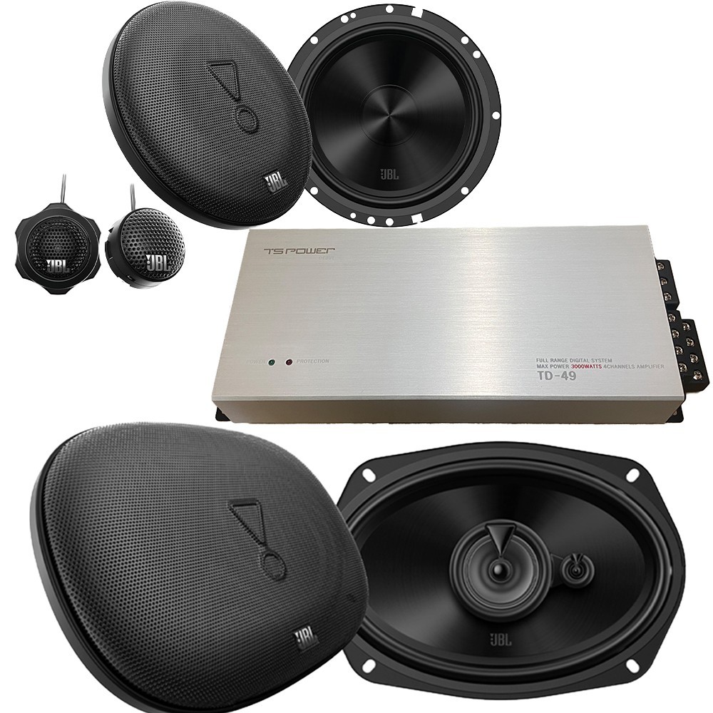 TD49 3000W 4-CH Amplifier | JBL Speakers 6.5″ 720W Component | 6X9″ 560W 3Way