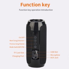 Bluetooth Wireless Portable Speaker Waterproof Stereo Bass USB TF FM Radio