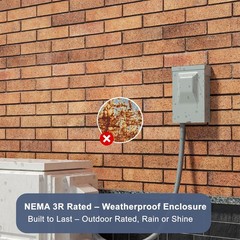 1Pack 60AMP 240V Waterproof AC Disconnect Box Non-Fused, Metal Box Pull-Out D…