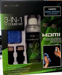 6 FT HDMI 24K GOLD PLATED CABLE 3-IN-1 TV COMBO KIT MICROFIBER CLOTH