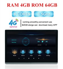 13.3in Car Headrest Monitor Bluetooth WIFI For Rear Seat Entertainment System