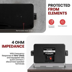 Multi-Room 3-Way Wall Mount Speakers – 200W, ABS & Metal Design for Durability