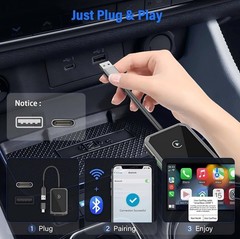 Wireless CarPlay / Android Auto Adapter Dongle for iPhone IOS 10+ & Android 11+