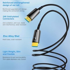 8K HDMI 2.1 Cable 6FT – Unidirectional Fiber Optic Design, Dynamic HDR Support