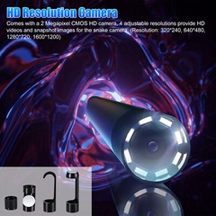 8LED WiFi Snake Borescope Endoscope 8mm Inspection Camera for iPhone Android iOS