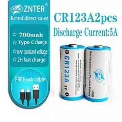 znter 6V 2CR5 rechargeable lithium 6V Photo Camera battery （2CR123A+1rack）