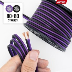 Durable 30 Feet Copper Clad Aluminum Speaker Wire – Frosted Purple/Black 16 AWG