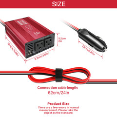 300W 600W Car Power Inverter Laptop Charger DC12V to AC110V Converter Dual USB