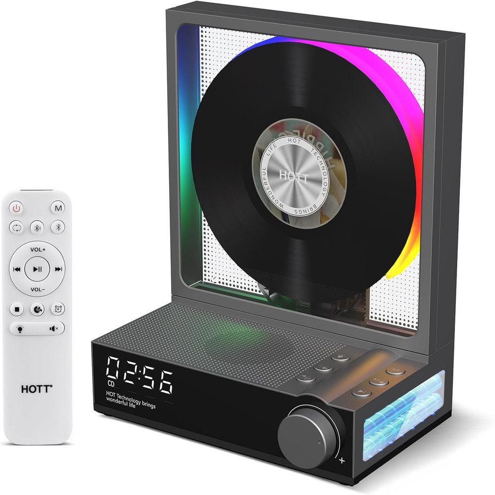 C229 Desktop Portable CD Player with Bluetooth 5.3,Built-In Speaker Hi-Fi Sound
