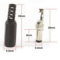 10 pcs 2.1mm x 5.5mm Male DC Power Plug Socket Jack Connector Adapter