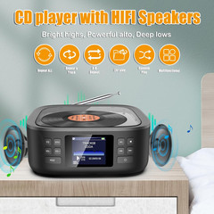 Portable CD Player Bluetooth,Desktop CD Player with Bluetooth Music Boombox Port
