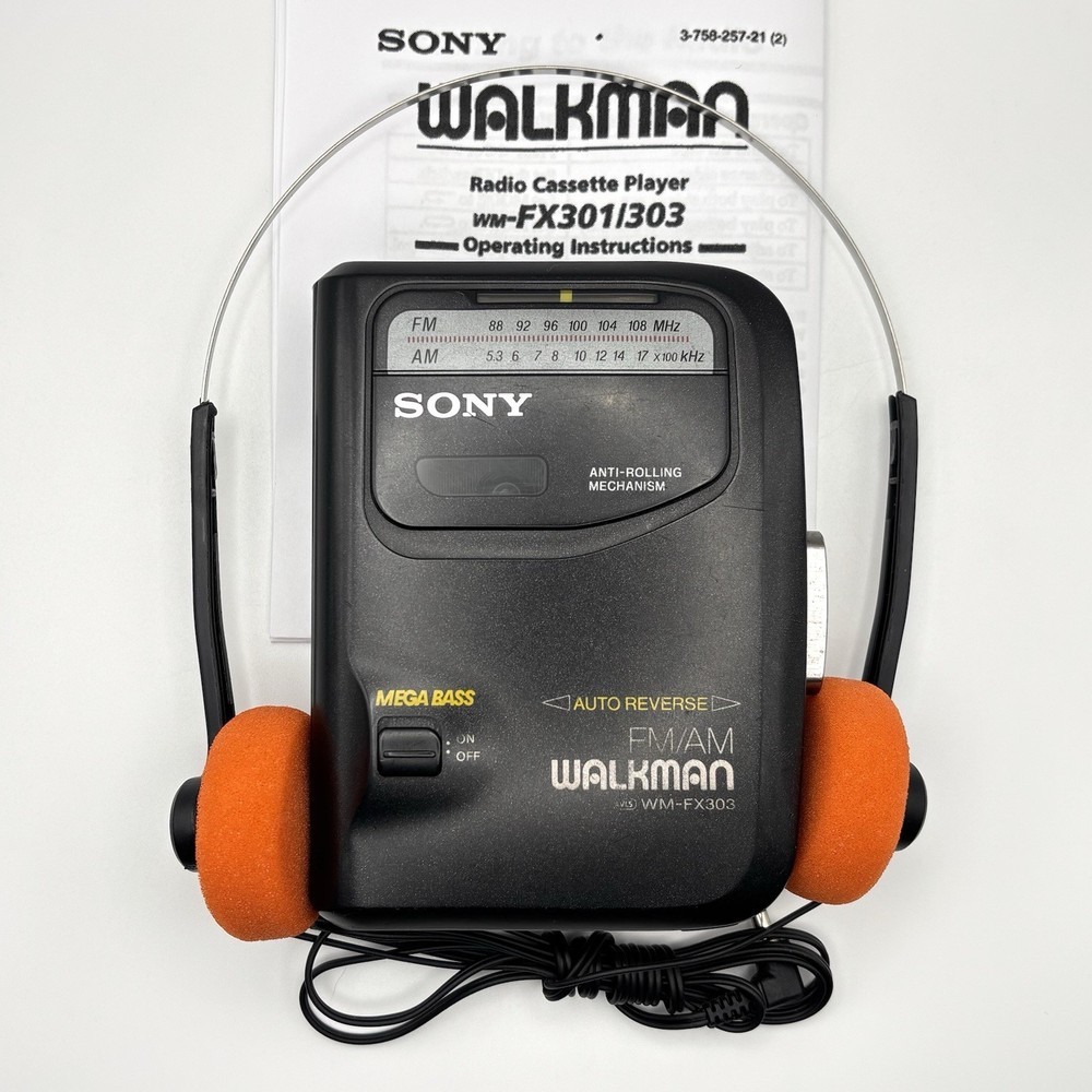 Sony Walkman WM-FX303 AM/FM Cassette Player – New Belt – Reconditioned